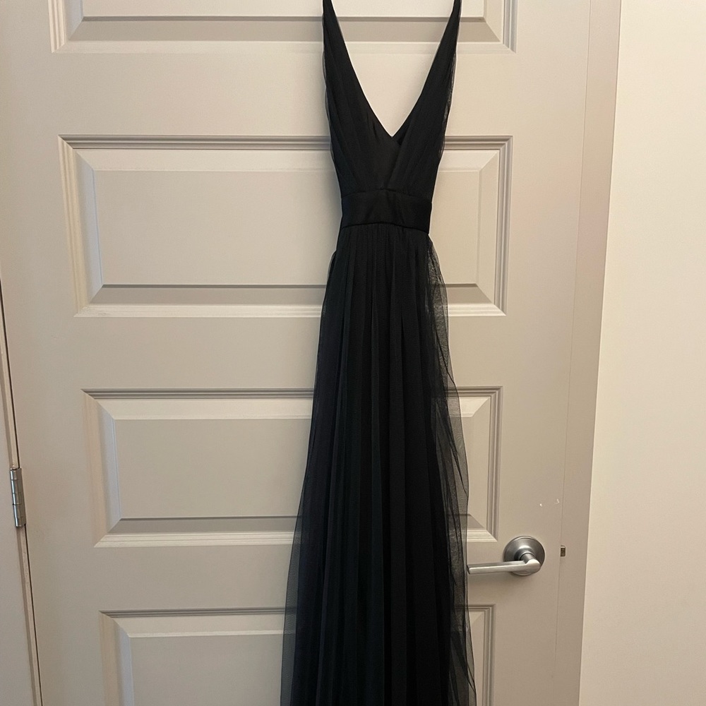 Black maxi dress with lace